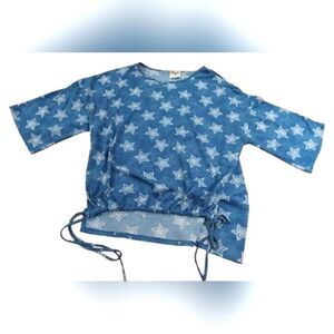 M&E Stars Summer Shirt Top SZ M